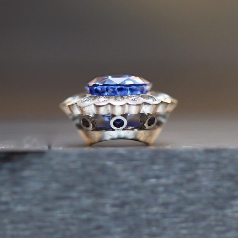 Phillip Jennings Jewellery Blue Sapphire And Diamonds Ring Making In The Workshop