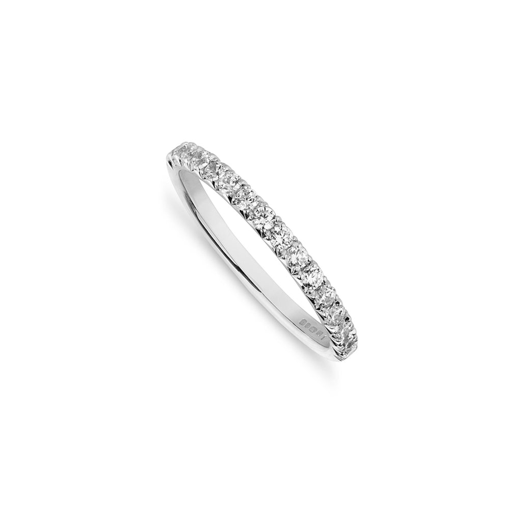 Phillip Jennings Jewellery Fine Diamond Set Platinum Wedding Band On White Background